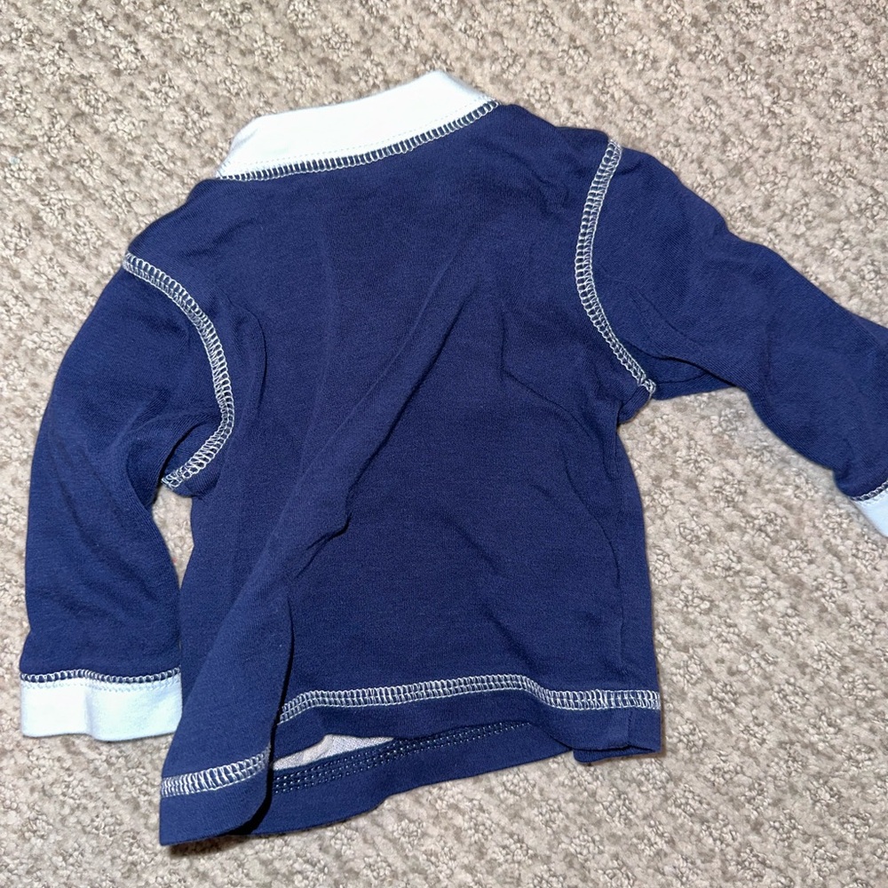 Blue Long Sleeve Tee with Fox Appliqué - Picture 2 of 3